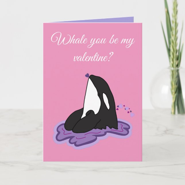 Orca Killer Whale Valentinstag Feiertagskarte (Vorderseite)
