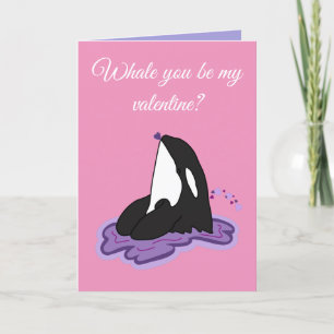 Orca Killer Whale Valentinstag Feiertagskarte