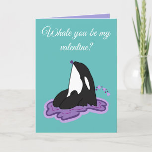 Orca Killer Whale Valentinstag Feiertagskarte