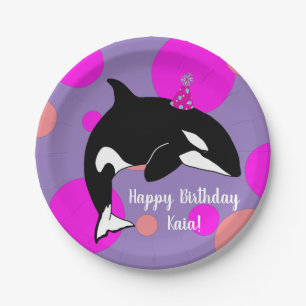 Orca Killer Whale zum Geburtstag individuell anpas Pappteller
