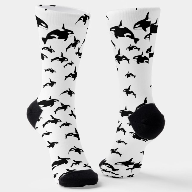Orca Killers Whales Muster Ozean Print Socken (Gewinkelt)