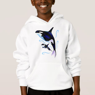 Orca-Mama und Baby-Shirt Hoodie