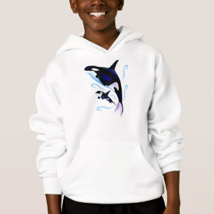 Orca-Mama und Baby-Shirt Hoodie