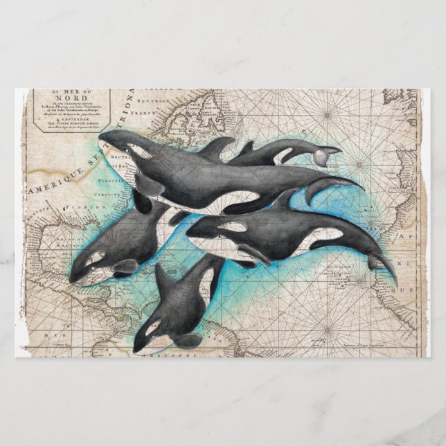Orca Map Atlas Briefpapier (Vorderseite)