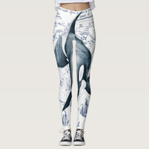 Orca Map Blue Leggings