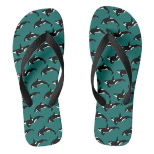 Orca-Muster: grün Flip Flops