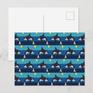 Orca (Muster) - Postkarte