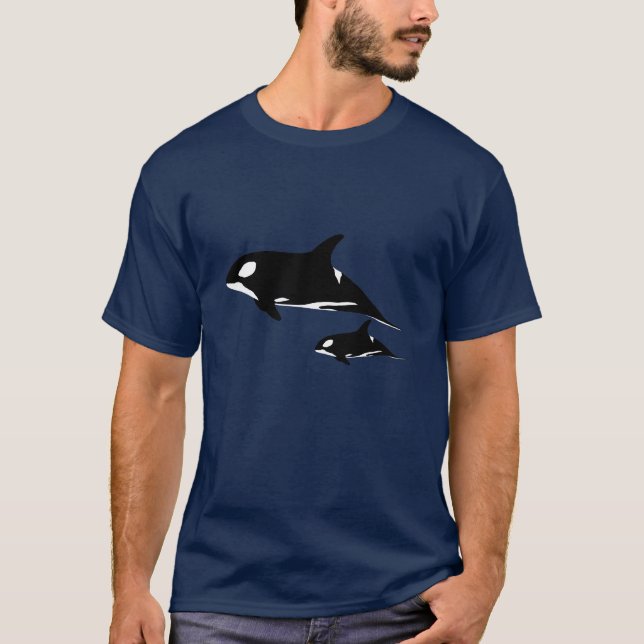 Orca Mutter und Kalb T-Shirt (Vorderseite)
