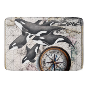 Orca-Nautikkompass Badematte
