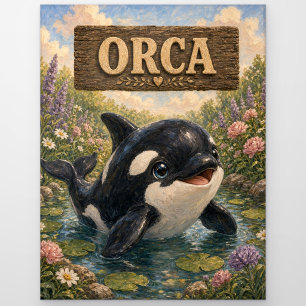 Orca Niedliches Baby-Geschichtenbuch-Nursery-Tier Postkarte