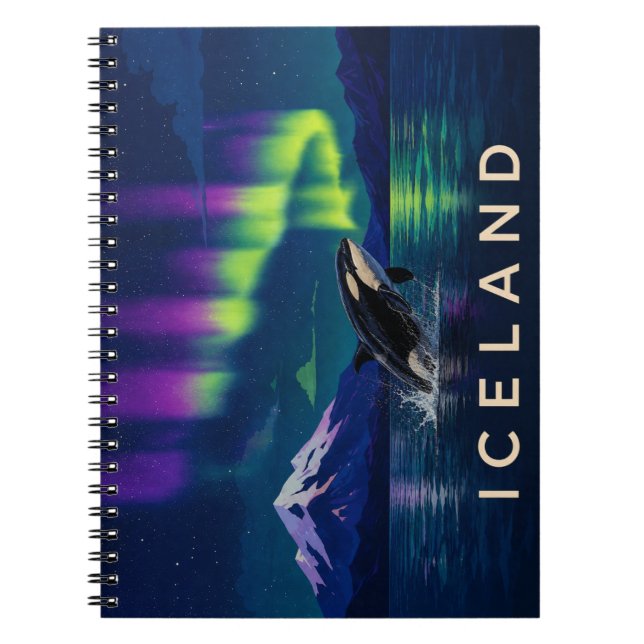 Orca Nordlichter Island Aurora Notizblock (Vorderseite)