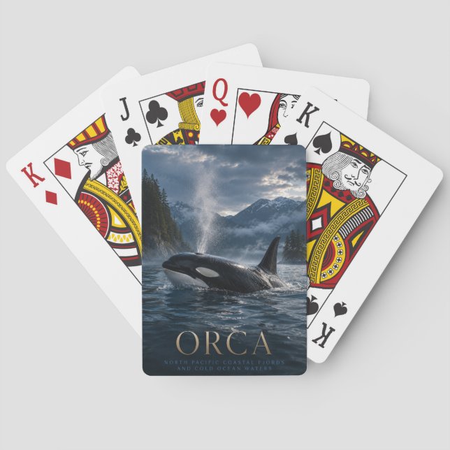 Orca North Pacific Fjord TIERPOKER Spielkarten (Rückseite)
