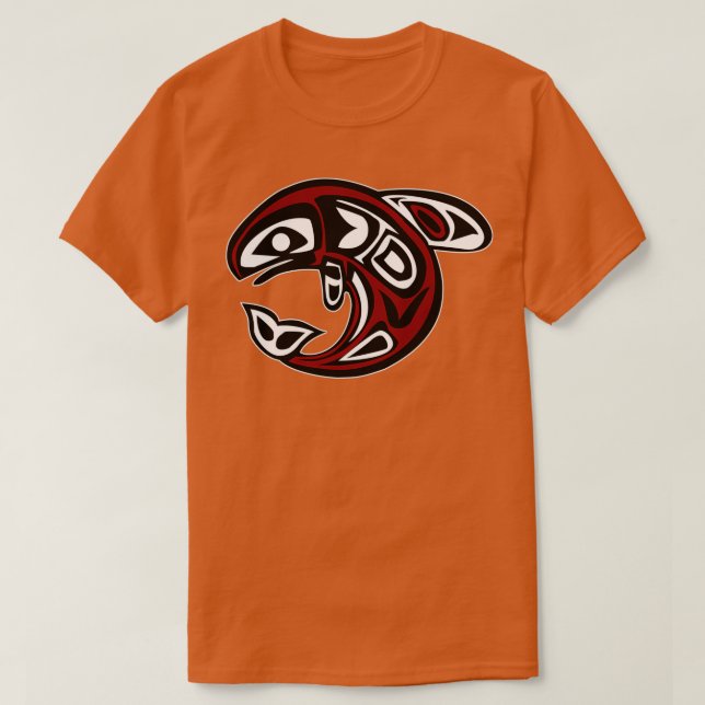 Orca Northwest Coast Native American Totem Killer  T-Shirt (Design vorne)