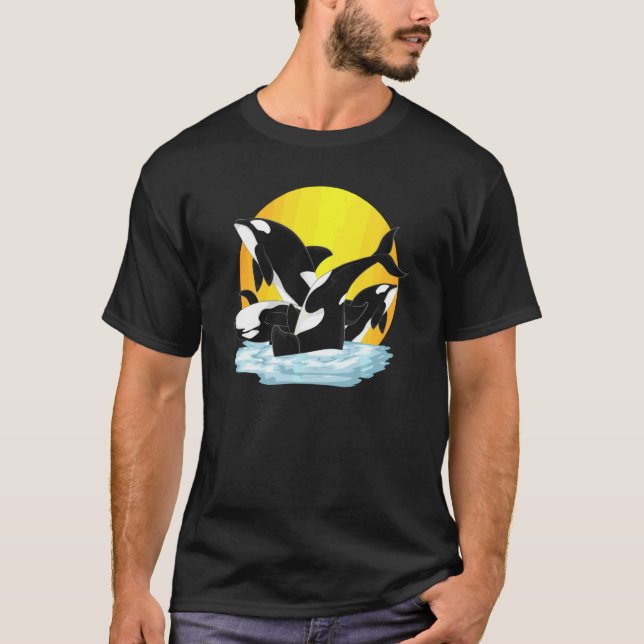 Orca-Ozeantier Mörderwal Schwitz T-Shirt (Vorderseite)
