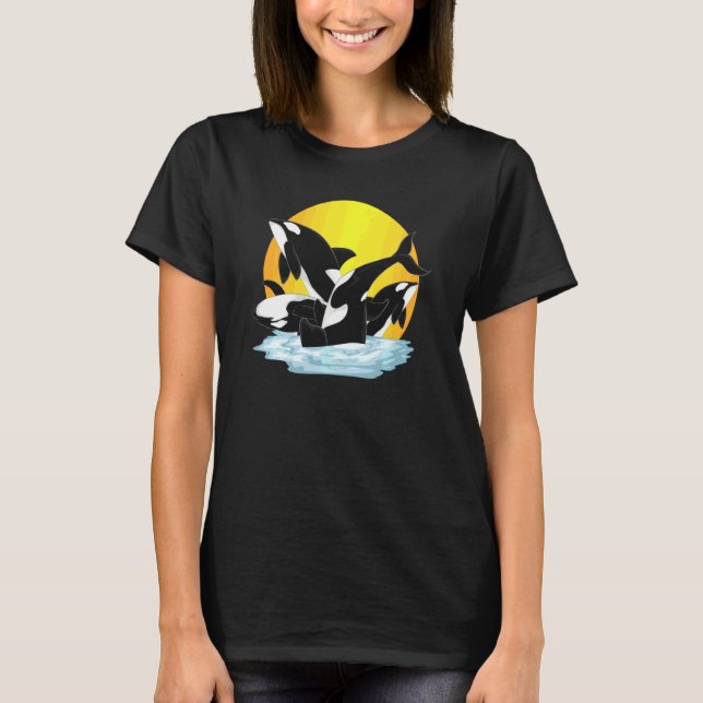 Orca-Ozeantier Mörderwal Schwitz T-Shirt (Vorderseite)
