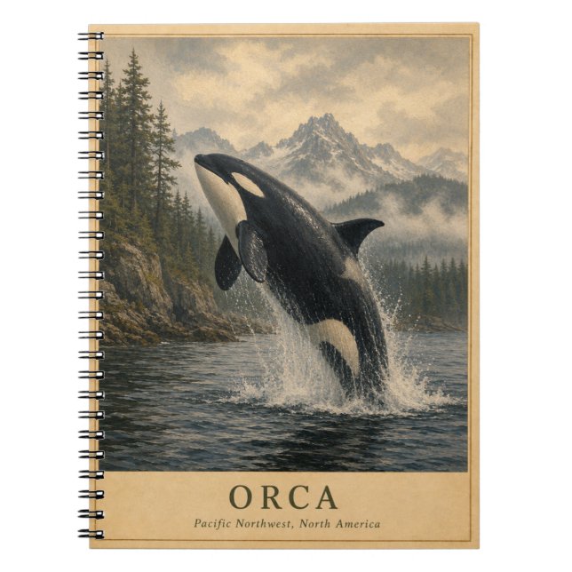 Orca Pacific Northwest VINTAGE Notizblock (Vorderseite)