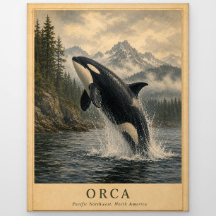 Orca Pacific Northwest VINTAGE Postkarte