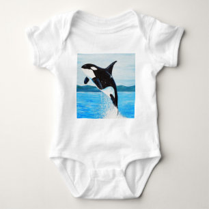 Orca Painting Baby Strampler