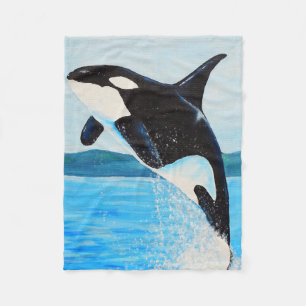 Orca Painting Fleecedecke