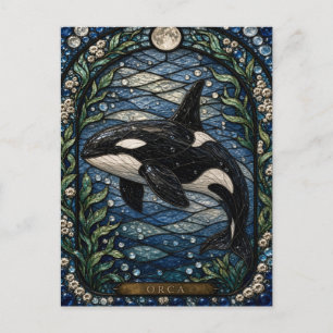 Orca Polar Strait Illumina Buntglas Postkarte