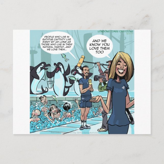 Orca Rache von Rick London Funny Postkarte (Vorderseite)