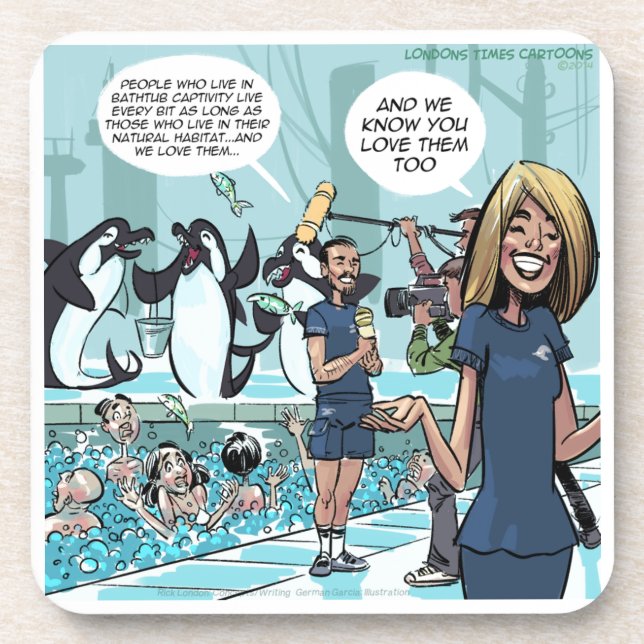 Orca Rache von Rick London Funny Untersetzer (Vorderseite)