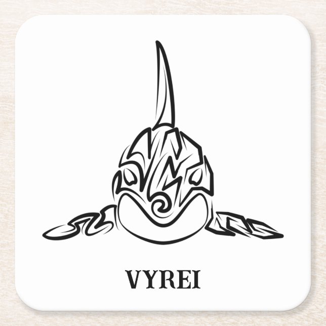 Orca Rechteckiger Pappuntersetzer (Vorderseite)