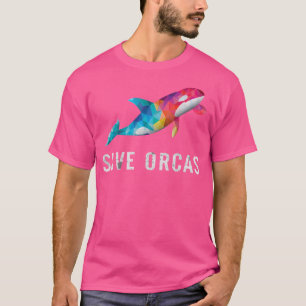 Orca Rettete Orcas Killer Whale Polygonal Rainbow T-Shirt