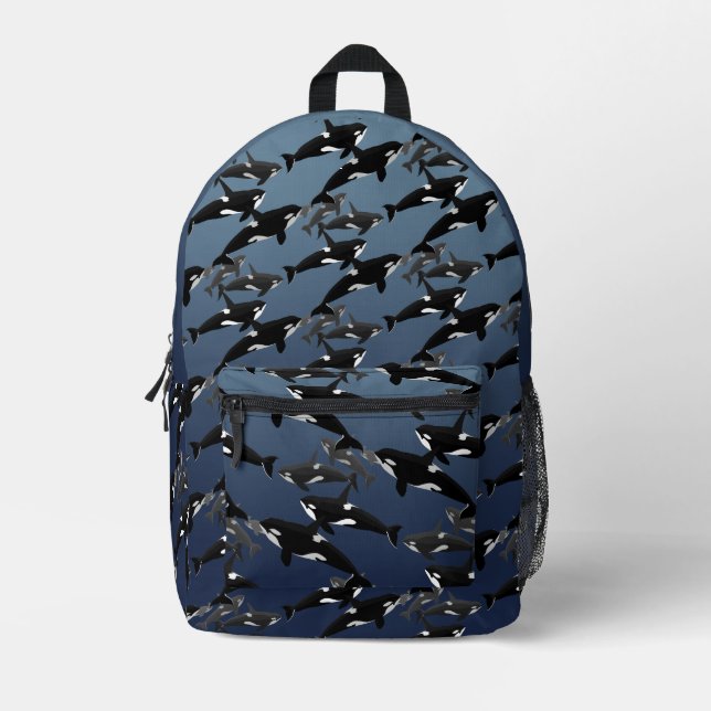 Orca-Rucksack Killer Whale School-Beutel anpassen Bedruckter Rucksack (Vorderseite)