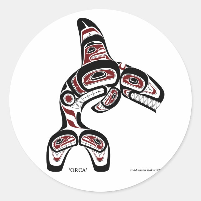 Orca Runder Aufkleber (Vorderseite)