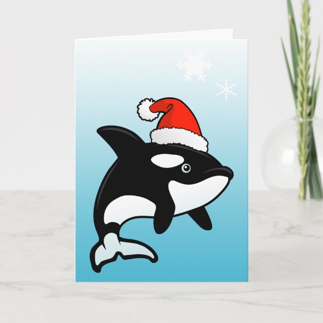 Orca Santa Feiertagskarte (Vorderseite)