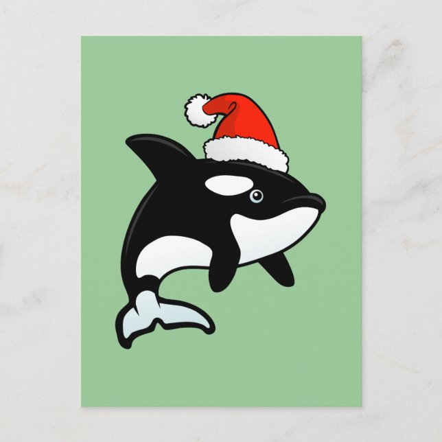 Orca Santa Feiertagspostkarte (Vorderseite)