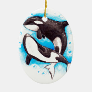 Orca-Spiel Keramik Ornament