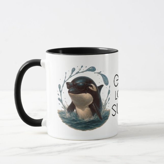 Orca Splash in Shades – Whale & Dolphin Day ELGIS Tasse (Links)