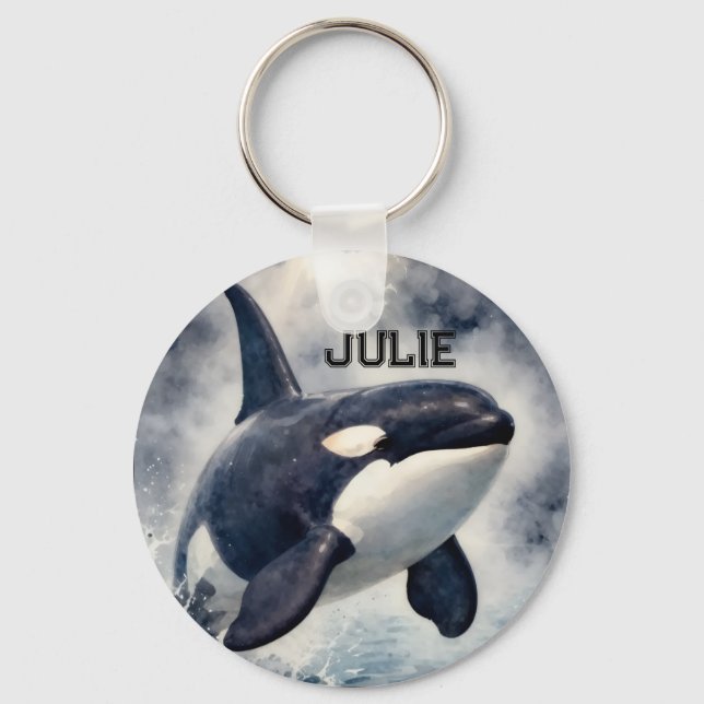  Orca Stormy waves, Personalized Schlüsselanhänger (Vorderseite)