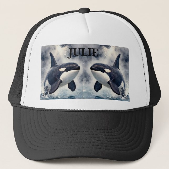  Orca Stormy waves, Personalized Truckerkappe (Vorderseite)