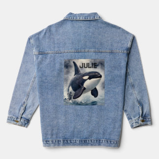 Orca Stürmische Wellen, Personalisiert Jeansjacke