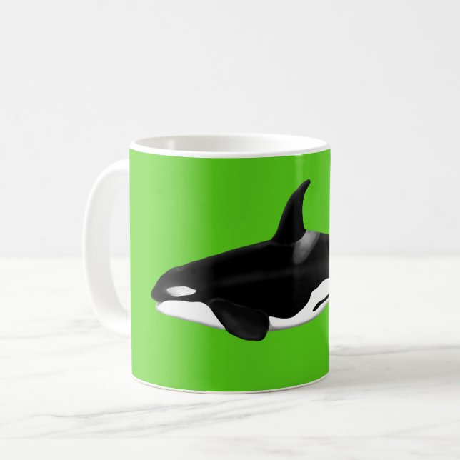 Orca-Tasse auf Grün Kaffeetasse (Vorderseite Links)