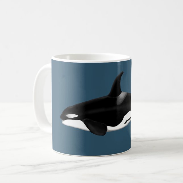Orca-Tasse in dunkelblau Kaffeetasse (Vorderseite Links)