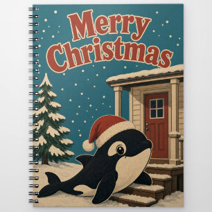 Orca-Terrassenstufe Tier Weihnachten Notizblock