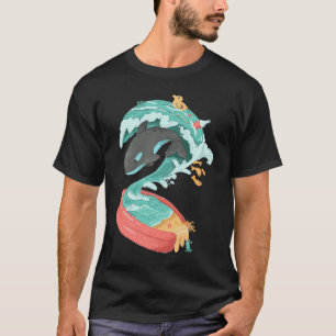 Orca Tsunami Aufblasbarer Pool Rett Ocean Wildlife T-Shirt