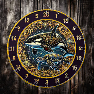 Orca und Schildkröte Dartboard-Wand-Centerpiece Dartscheibe