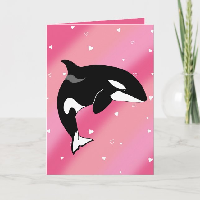 Orca Valentinstag Dankeskarte (Vorderseite)