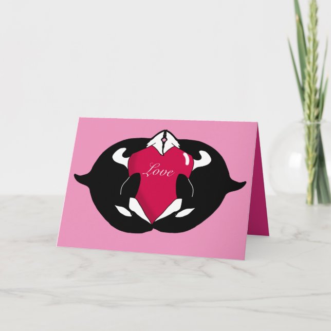 Orca Valentinstag Karte (Vorderseite)