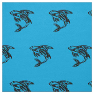 Orca-Wal Blau-Muster-Stoff Stoff