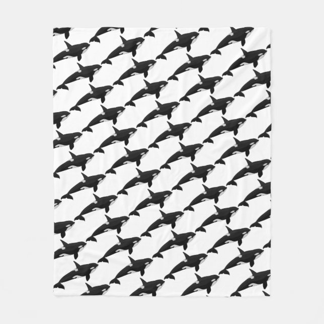 Orca-Wal-Decken-Mörder-Wal-Fleece-Decken Fleecedecke (Vorderseite)