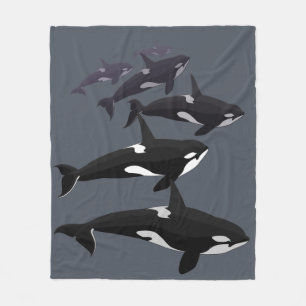 Orca-Wal-Decken-Mörder-Wal-Fleece-Decken Fleecedecke