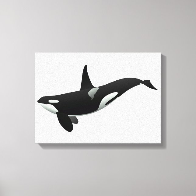 Orca Wal Illustration - Hintergrundfarbe auswählen Leinwanddruck (Vorderseite)