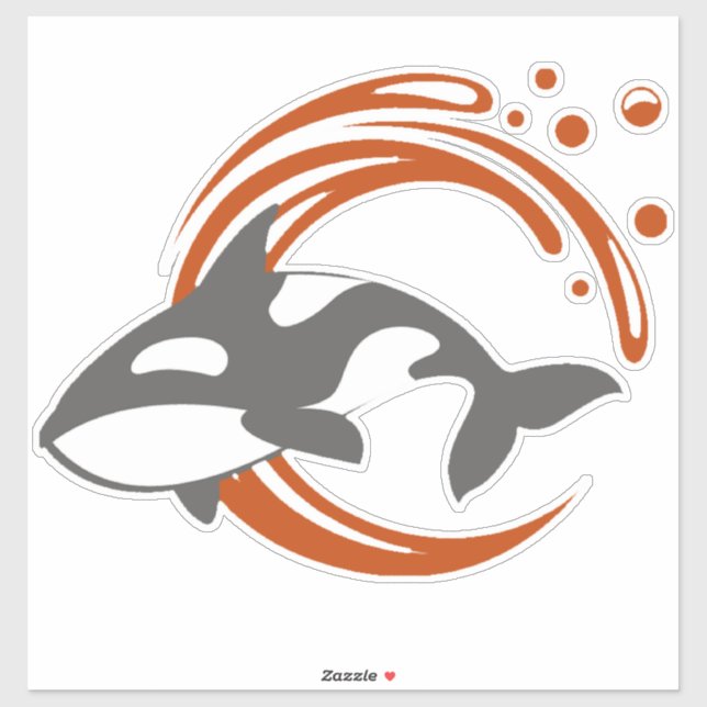 Orca-Wal-Maskottchen-Logo Aufkleber (Blatt)