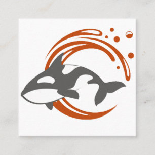 Orca-Wal-Maskottchen-Logo Quadratische Visitenkarte